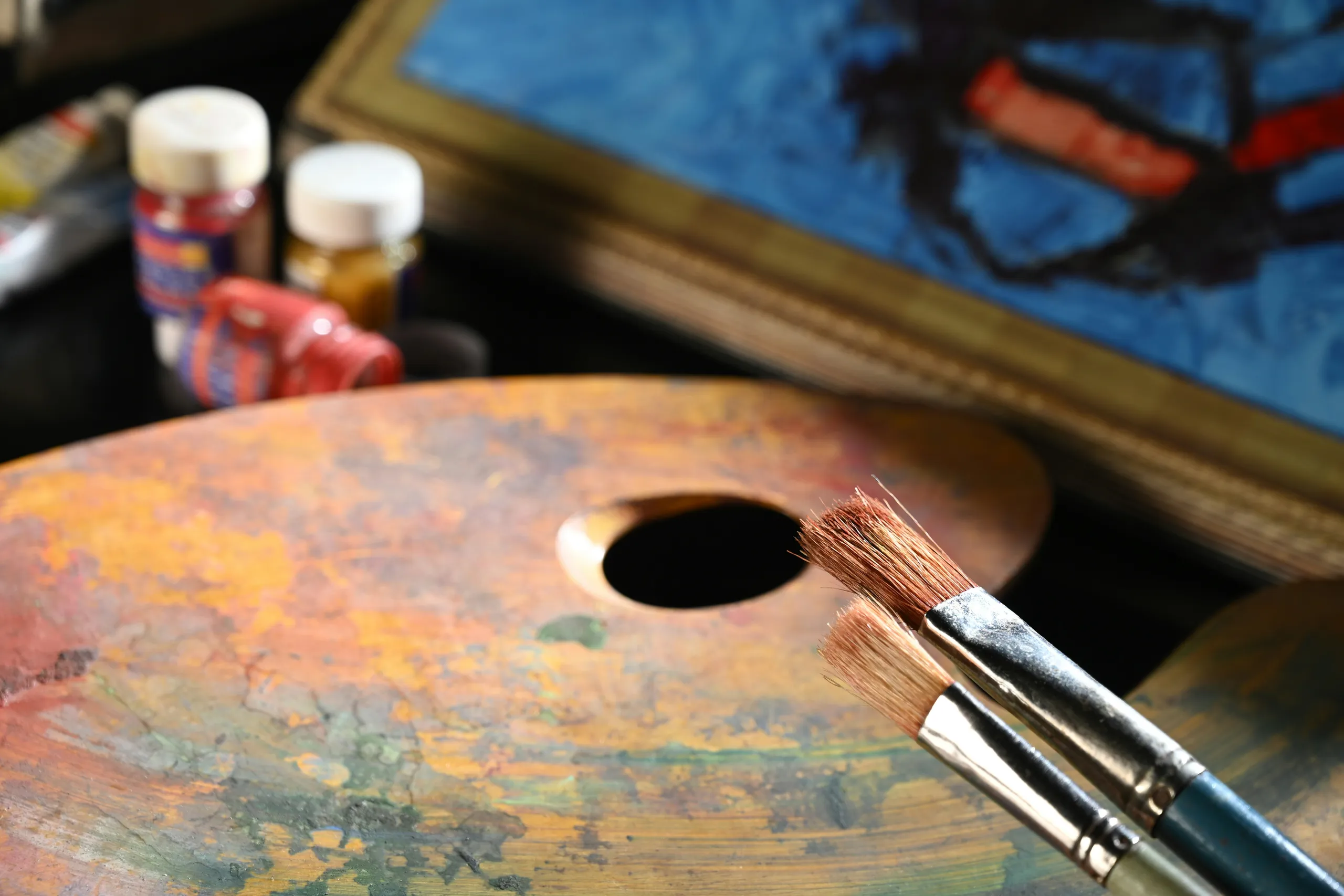 Person painting in a studio